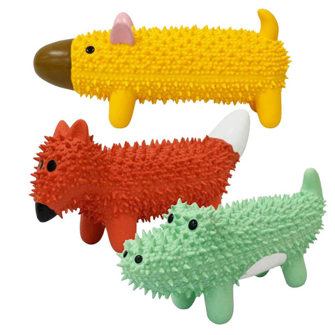 MISOKO | Dog Toy Spiked Animal - Latex & with Squeaker - 20 cm