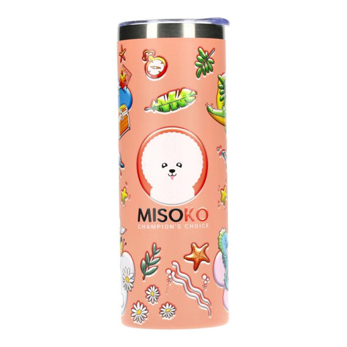 MISOKO | Stainless steel drinking bottle - with design print &amp; screw cap - 600 ml