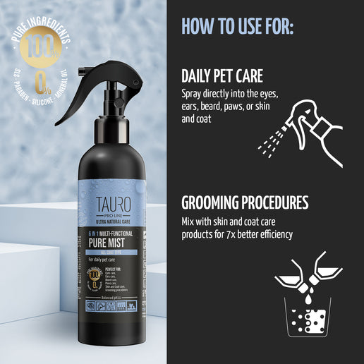 Tauro Pro Line, Soin Ultra Naturel - Brume Pure, Spray de Soin Multifonctionnel 6 en 1